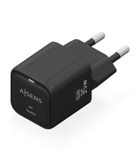 AISENS Cargador GaN 35W, 1xUSB-C PD3.0 QC4.0, Negro