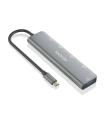 AISENS Hub USB 3.2 Gen1 5G USB-C, USB-C/M-1xUSB-C PD100W/H-1xUSB-C/H-3xUSB-A/H, Gris, 15cm