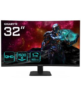 GIGABYTE GS32QC 31.5" Monitor de Juego Curvo QHD - 2560 x 1440, 1500R, 165Hz, 1ms, 300 cd m², FreeSync Premium, HDR Ready, HDMI