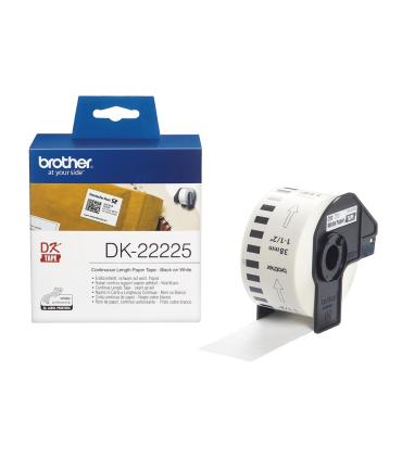 Brother DK-22225 cinta para impresora de etiquetas Negro sobre blanco