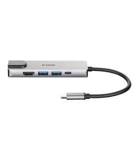 D-Link DUB-M520 base para portátil y replicador de puertos Alámbrico Thunderbolt 3 Aluminio, Negro