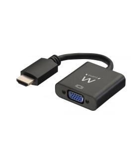 Ewent EW9864 adaptador de cable de vídeo 0,2 m HDMI VGA, 3.5mm Negro