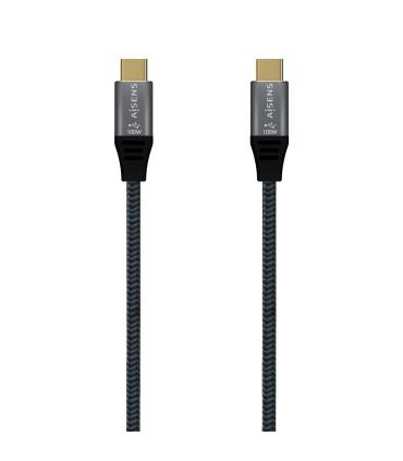 AISENS – USB 3.2 Gen2x2 Aluminum Cable 20Gbps 8K@30Hz 5A 100W E-Mark, Type USB-C M-USB-C M, Grey, 1.5 m