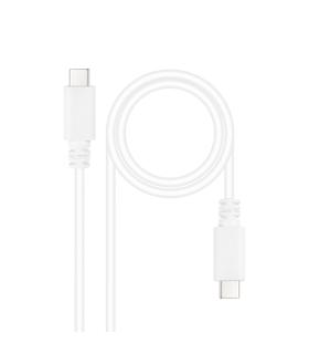 Nanocable Cable USB 2.0 3A, tipo USB-C M-USB-C M, Blanco, 1.5 m