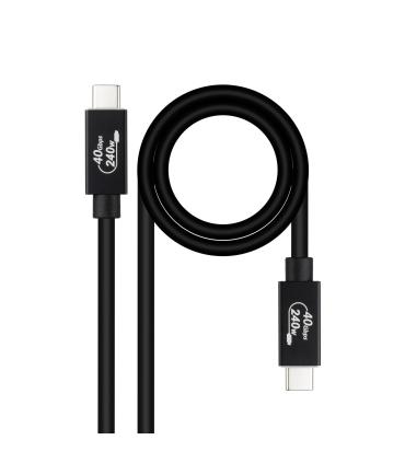 Nanocable Cable USB 4 Gen 3x2 40Gbps 5A 240W, USB-C M-USB-C M, Negro, 1.8 m