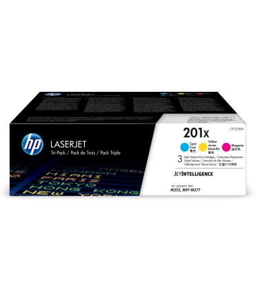 HP Paquete de 3 cartuchos de tóner cian magenta amarillo Originales LaserJet 201X de alta capacidad