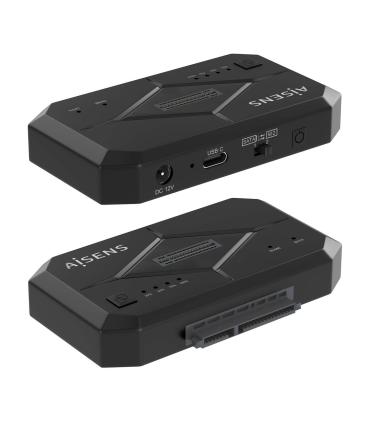 AISENS Estación de Docking SATA 2.5 3.5, M.2 NVMe a USB 3.0 3.1 Gen1, Clone, Negro