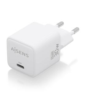 AISENS Cargador Gan 30W, 1xUSB-C PD3.0 QD4.0, Blanco