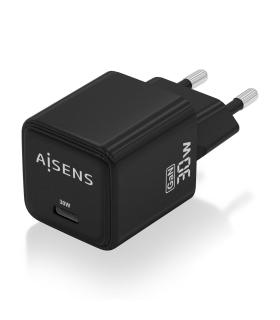 AISENS Cargador Gan 30W, 1xUSB-C PD3.0 QD4.0, Negro