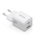 AISENS Cargador Gan 30W, 1xUSB-C PD3.0 QC4.0, 1xUSB-A QC3.0, Blanco