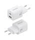 AISENS Cargador Gan 30W, 1xUSB-C PD3.0 QC4.0, 1xUSB-A QC3.0, Blanco