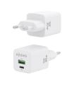 AISENS Cargador Gan 30W, 1xUSB-C PD3.0 QC4.0, 1xUSB-A QC3.0, Blanco