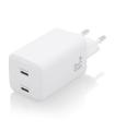 AISENS Cargador Gan 65W, 2xUSB-C PD3.0 QD4.0, Blanco