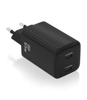 AISENS Cargador Gan 65W, 2xUSB-C PD3.0 QD4.0, Negro