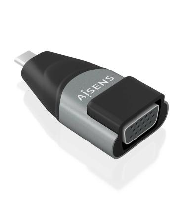 AISENS Adaptador Conversor Aluminio USB-C a VGA, USB-C M-HDB15 H, Gris