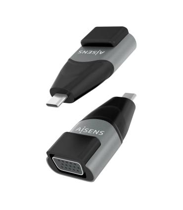 AISENS Adaptador Conversor Aluminio USB-C a VGA, USB-C M-HDB15 H, Gris