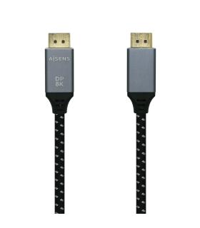 AISENS Cable Displayport V1.4 8k@60hz, DP M-DP M, Gris Negro, 1.5m