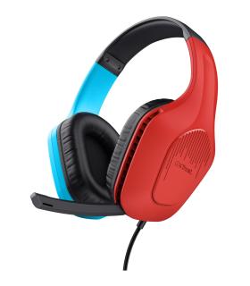 Trust GXT 416S Zirox Auriculares Alámbrico Diadema Juego Negro, Cian, Rojo