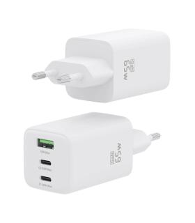 AISENS Cargador Gan 65W, 2xUSB-C PD3.0 QC4.0, 1xUSB-A QC3.0, Blanco