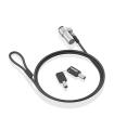 AISENS Cable de Seguridad tipo NANO con cerradura de llave para ordenador, monitor, portátil 1.5m