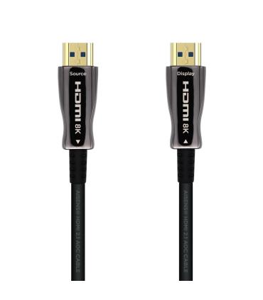 AISENS Cable HDMI V2.1 AOC Ultra Alta Velocidad   HEC 8k@60Hz 4k@120Hz 4 4 4 48Gbps, A M-A M, Negro, 25m