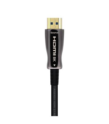 AISENS Cable HDMI V2.1 AOC Ultra Alta Velocidad   HEC 8k@60Hz 4k@120Hz 4 4 4 48Gbps, A M-A M, Negro, 25m