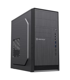 UNYKAch Caja Ordenador AERO C12 Micro ATX Negra, Con dos puertos USB 3.0 y dos puertos USB Type C 2.0