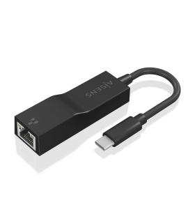 AISENS Conversor USB3.1 Gen1 USB-C a Ethernet Gigabit 10 100 1000 Mbps, Negro, 11 cm