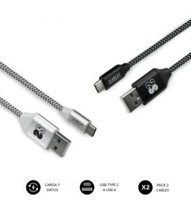 SUBBLIM PACK 2 CABLES USB TIPO USB-C-A 3.0 1 M BLACK/SILVER