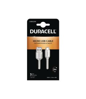 Duracell USB5023W cable USB 2.0 2 m USB A Micro-USB A Blanco