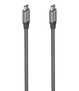 AISENS Cable USB 3.2 Gen2x2 Aluminio 20Gbps 8K@30Hz 5A 100W E-Mark, Tipo USB-C M-USB-C M, Gris, 3.0m