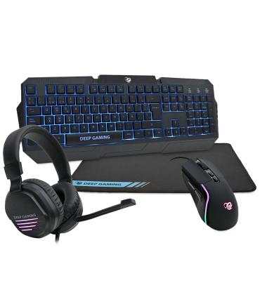 Deep Gaming Pack gaming DeepX-Wing 2 teclado Ratón incluido Juego USB QWERTY Español Negro