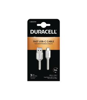 Duracell USB5031W cable USB 3.2 Gen 1 (3.1 Gen 1) 1 m USB A USB C Blanco