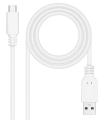 Nanocable Cable USB 2.0 3A, tipo USB-C/M-A/M, Blanco, 0.5 m