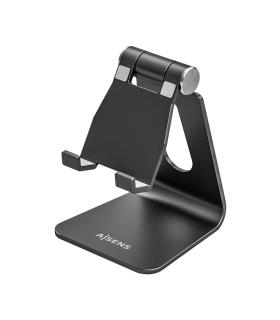 AISENS Soporte De Sobremesa Tamaño M Ajustable (1 Pivote) Para Movil   Tablet, Negro