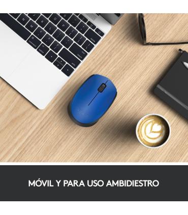 Logitech M171 Blue-K ratón Oficina Ambidextro RF inalámbrico Óptico 1000 DPI