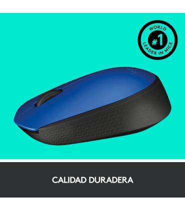 Logitech M171 Blue-K ratón Oficina Ambidextro RF inalámbrico Óptico 1000 DPI