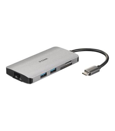 D-Link DUB-M810 base para portátil y replicador de puertos Alámbrico USB 3.2 Gen 1 (3.1 Gen 1) Type-C Plata