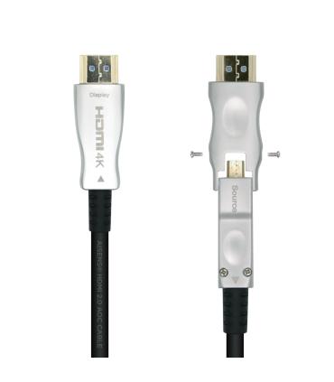 AISENS Cable HDMI V2.0 AOC Desmontable Premium Alta Velocidad   HEC 4k@60Hz 4 4 4 18Gbps, A M-D A M, Negro, 15m