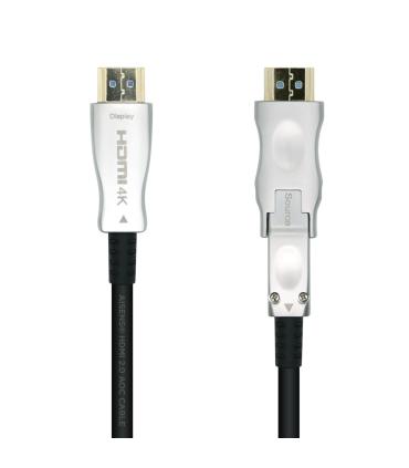 AISENS Cable HDMI V2.0 AOC Desmontable Premium Alta Velocidad   HEC 4k@60Hz 4 4 4 18Gbps, A M-D A M, Negro, 15m