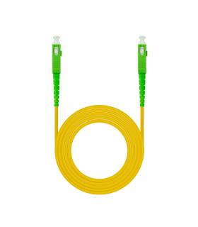 Nanocable Cable de Fibra Óptica SC APC a SC APC Monomodo Simplex LSZH, Amarillo, 1 m