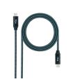 Nanocable Cable USB 3.2 Gen2x2 20Gbps 5A/100W 4K/60Hz USB-C/M-USB-C/M, Gris/Negro, 1 m