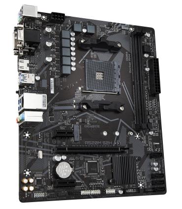 GIGABYTE Placa base A520M S2H - Soporta CPUs AMD Ryzen serie 5000 AM4, VRM digital puro de 4+3 fases, hasta 5100MHz DDR4 (OC),