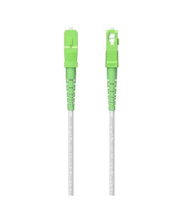 AISENS Cable Fibra Óptica Latiguillo G657A2 3.0 9 125 SMF Simplex CPR DCA LSZH, SC APC-SC APC, Blanco, 150 m