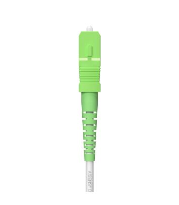 AISENS Cable Fibra Óptica Latiguillo G657A2 3.0 9 125 SMF Simplex CPR DCA LSZH, SC APC-SC APC, Blanco, 150 m