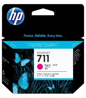 HP Pack de ahorro de 3 cartuchos de tinta DesignJet 711 magenta de 29 ml