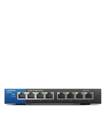 Linksys Switch Gigabit de escritorio para empresas con 8 puertos (LGS108)