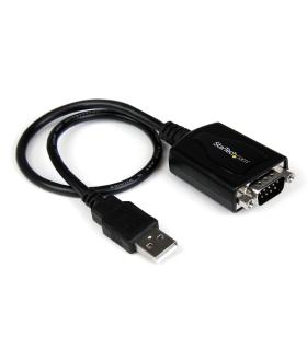 StarTech.com Cable 0,3m USB a Puerto Serie Serial RS232 DB9 con Retención del Puerto de Asignación COM