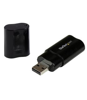 StarTech.com Tarjeta de Sonido Estéreo USB Externa Adaptador Conversor - Negro