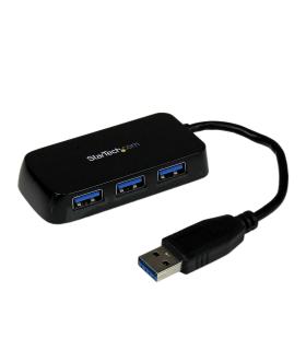 StarTech.com Adaptador Concentrador Hub Ladrón USB 3.0 (5Gbps) Super Speed para Portátil de 4 Puertos Salidas - Negro